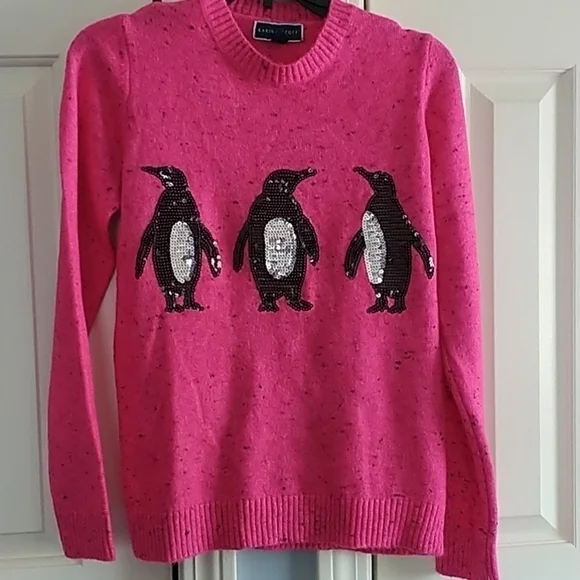 Karen Scott Whismy Penguin Sweater S - Picture 2 of 13